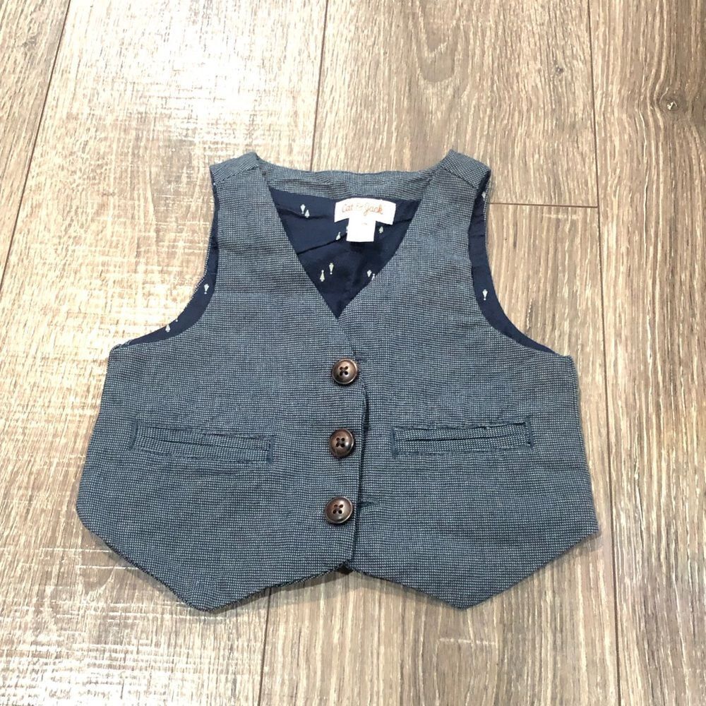 Boys Cat & Jack Gray Suit Vest Size 12 months Kids Vest with Buttons